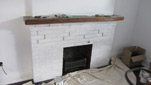 the fireplace before